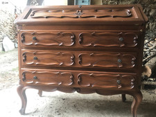 Mobile scrittoio con ribaltina legno intagliato