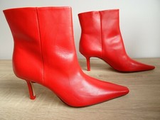 ZARA STIVALETTI ROSSI IN PELLE