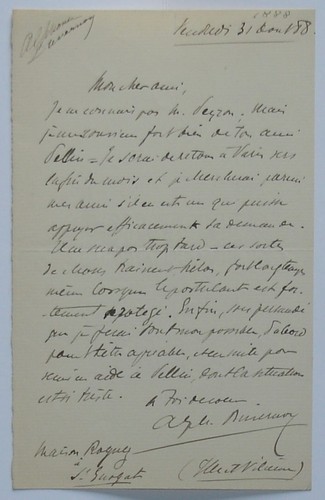 Autographe alphonse duvernoy - autographe,