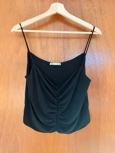 Crop top zara nero - crop, increspato