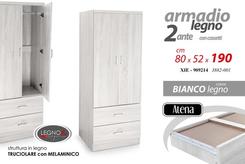 Armadio moderno bianco legno - moderno, 2