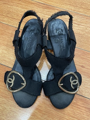 Autentico sandalo chanel - chanel, nero