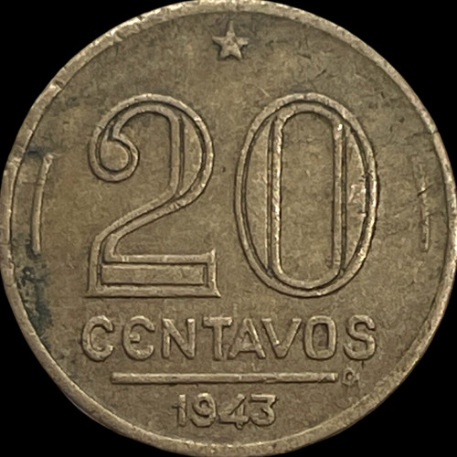 1943 brasile centavos - brasile, km#