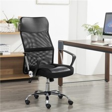 Sedia Poltrona Ufficio Ergonomica Girevole Reclinabile Finta Pelle Portata 135kg