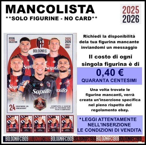 Mancolista figurine bologna - bologna, fc