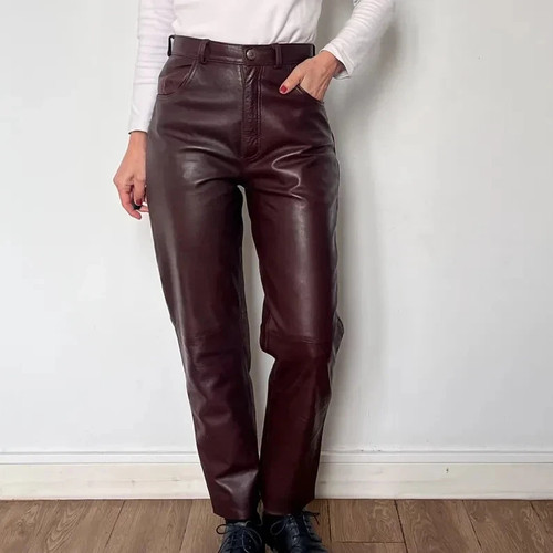 Pantaloni donna pelle - in,
