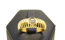 Anello vintage anni 70 Made in Italy in oro massiccio 18k diamante naturale 0,17