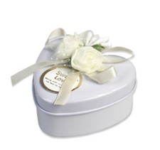 Scatoline portaconfetti 36 pz cuore per matrimonio comunione bomboniere in latta