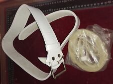 CINTURONE BIANCO E TRACOLLA ORIGINALE IN CUIO POLIZIA AERONAUTICA RARITÁ!