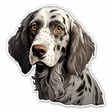 7 adesivi auto setter inglese