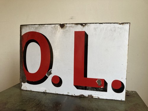 Vintage enamel industrial sign - enamel,