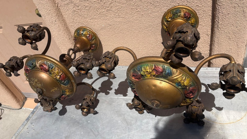 Coppia lampadari floreali - lampadari,
