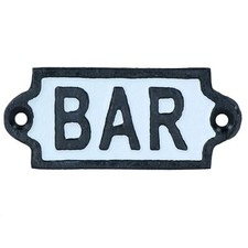 Targa insegna bar in ghisa