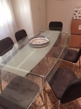 Tavolo riunione in vetro, ovale