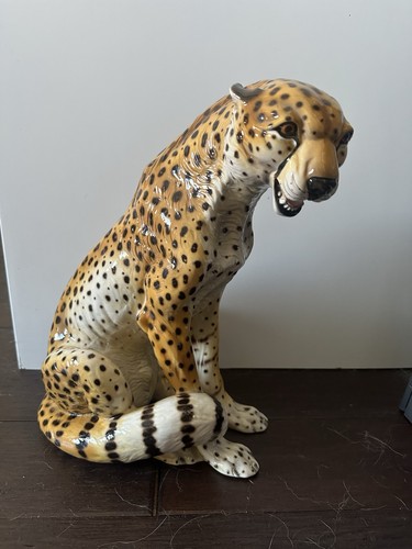 Statuina ghepardo ceramica