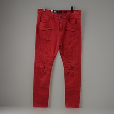 Jeans uomo Waimea rosso skinny