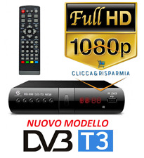 DECODER DIGITALE TERRESTRE USB DVB-T3 TV SCART HDMI 4K H265 TELECOMANDO PILE