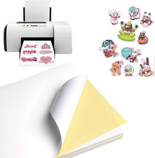 Carta Adesiva Vinile Stampabile A4, 30 Pezzi, Trasparente Autoadesiva per Stampa