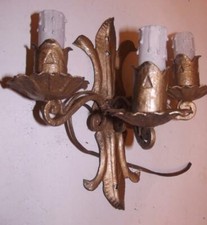 antica applique ferro battuto oro 3 luci stile classico disponibili 2 x rustico 