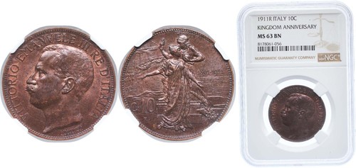 Italy 1911 centesimi - r, 10