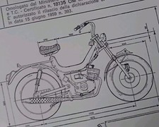 CIMATTI X20 TUBONE SCHEDA OMOLOGAZIONE ORIGINALE VINTAGE OLDTIMER  DIAGRAM 