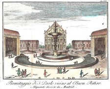 MADRID SPAGNA "Romitaggio di S. Paolo vicino al Buon Ritiro" Salmone 1740-60