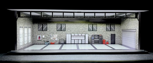 Espositore diorama grigio