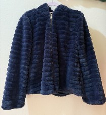 Giacca donna Blu Scuro con pelliccia sintetica come nuova - Taglia XL