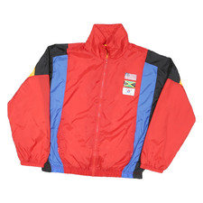 Giacca uomo rosso e blu nylon