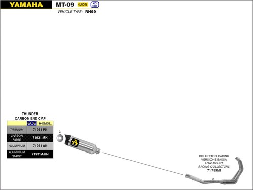 Scarico completo racing basso - scarico,