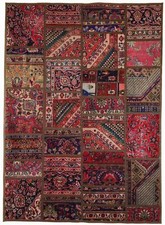 Tappeto patchwork annodato a