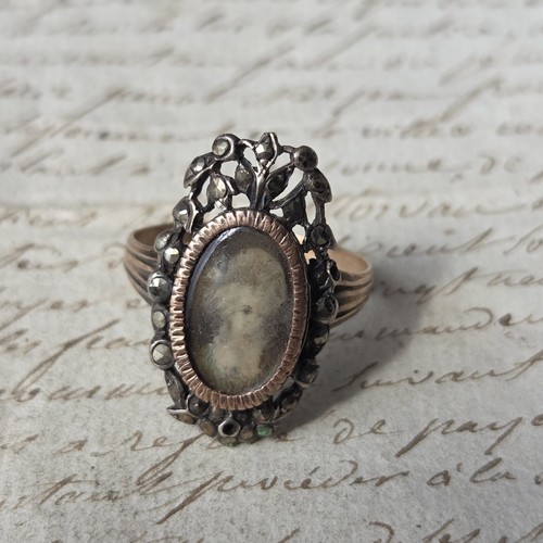 Anello xviii miniatura dipinto - anello,