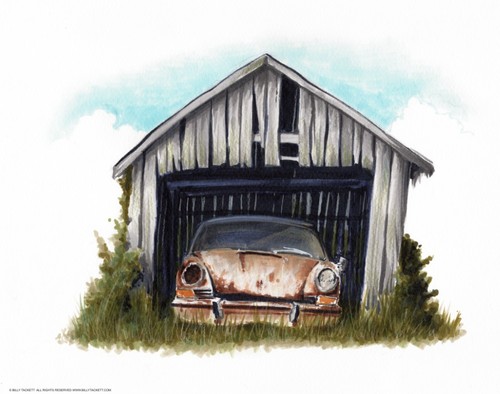 Barn find porsche stampa - porsche,
