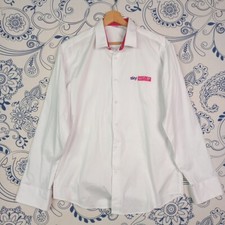 SKY WI-FI EXTRA RARE ITEM WHITE SHIRT PROMO CAMICIA BIANCA LOGO RICAMATO SIZE M