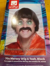 Baffi E Parrucca Anni '70 Nero