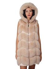 Gilet lungo in pelliccia di