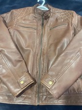 Giacca pelle marrone uomo