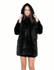 Black 46 94cm Long Coat Mink