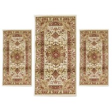 Set 3 Tappeti Forma Rettangolare Camera Letto Scendiletto Persiano Elegante