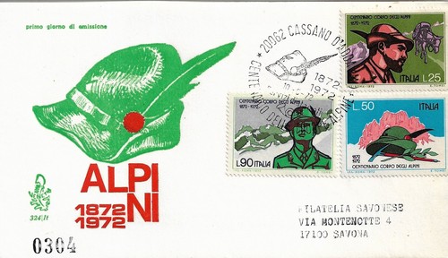 Fdc venetia alpini 1972 - fdc,