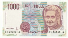 1000 LIRE MONTESSORI  SERIE
