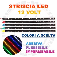 STRISCIA LED 12V FLESSIBILE ADESIVA IMPERMEABILE AUTO MOTO SCOOTER UNIVERSALE