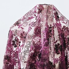 Tessuto floreale paillettes