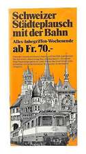 Ferrovie svizzere. Brochure Città Svizzere in treno. Depliant SBB CFF FFS