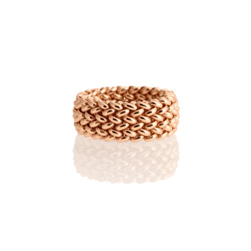 Anello chicco rosa fascia - anello,