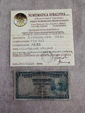 BANCA NAZIONALE D’ALBANIA OCCUPAZIONE ITALIANA 5 FRANCHI ORO 1930 MB/BB