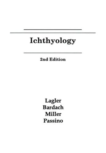 Ichthyology lagler - ichthyology, 2e