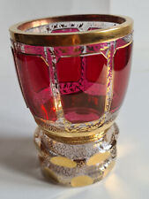 Bicchiere Boemia in vetro molato a mano e finemente dorato