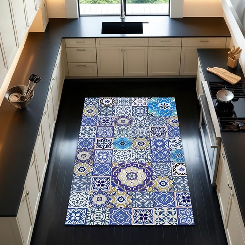 Tappeto cucina motivo ceramica