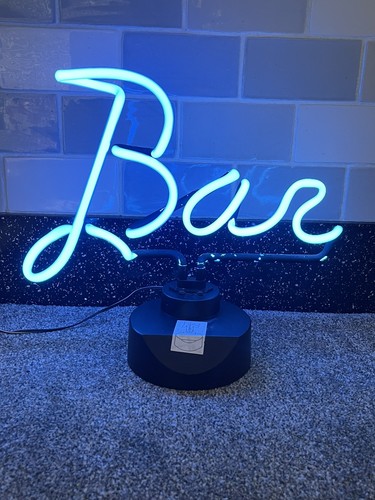 Vintage blue neon bar sign - neon,